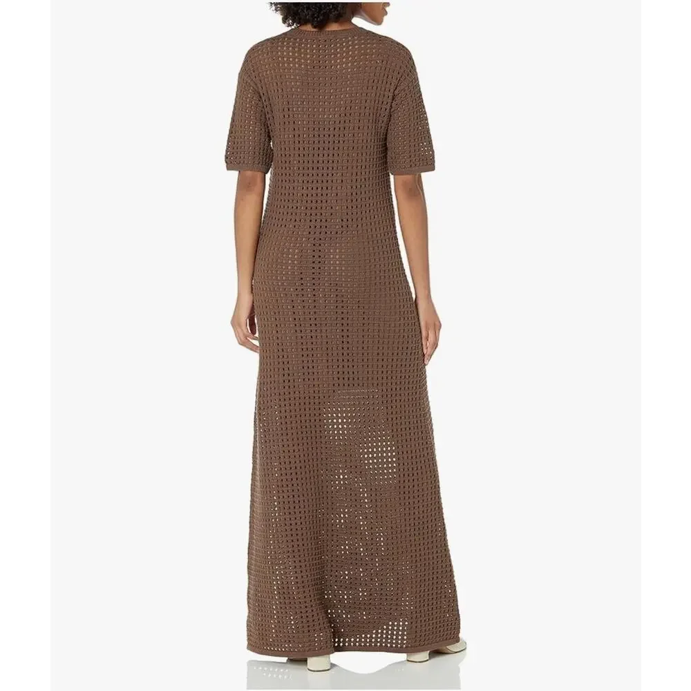 The Drop Women's Miles Short Sleeve Crochet Maxi Dress size Small - Picture 2 of 10